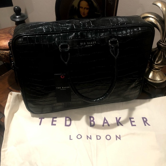 COPY - Ted Baker Fabian Croc-embossed Leather Document Bag - Picture 4 of 5